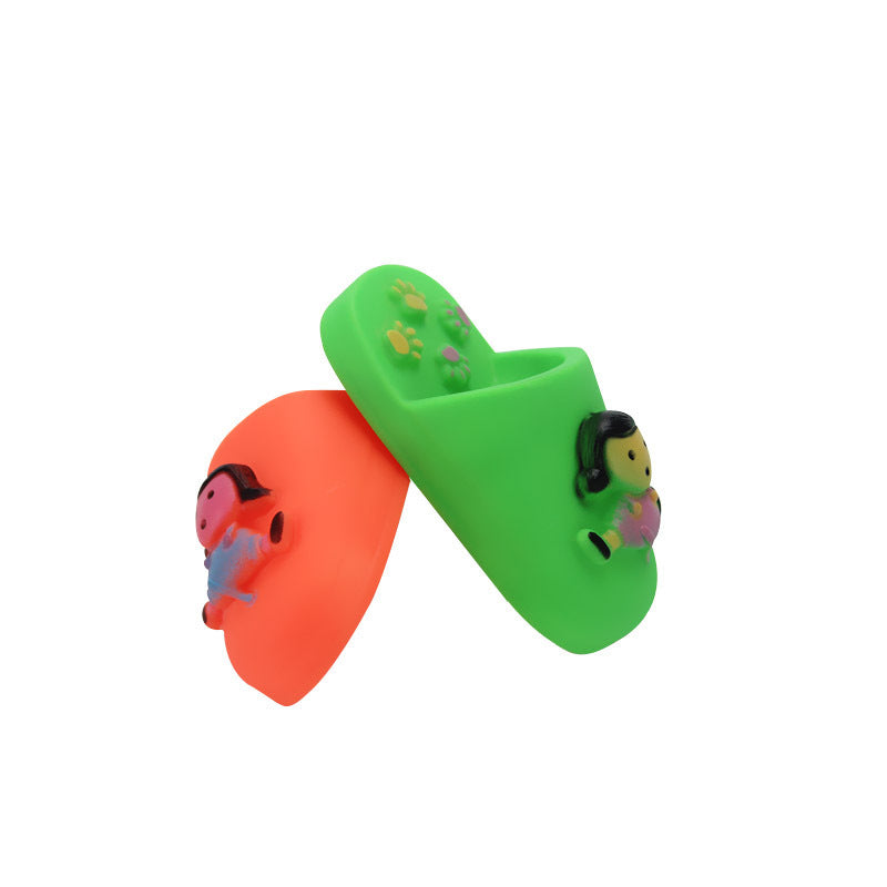 Pet Products Sound Interactive Little Girl Slippers Cat Dog Toys Vinyl Dog Grinding Teeth Bite-resistant Pet Toys