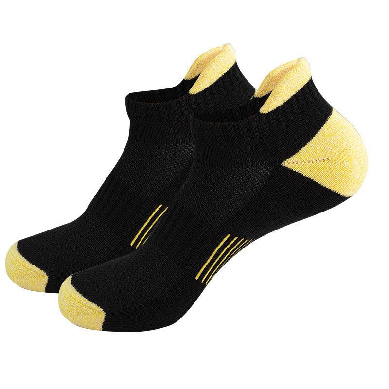 Badminton short tube women's sports socks sweat-absorbing breathable thickened towel bottom outdoor running cotton boat socks