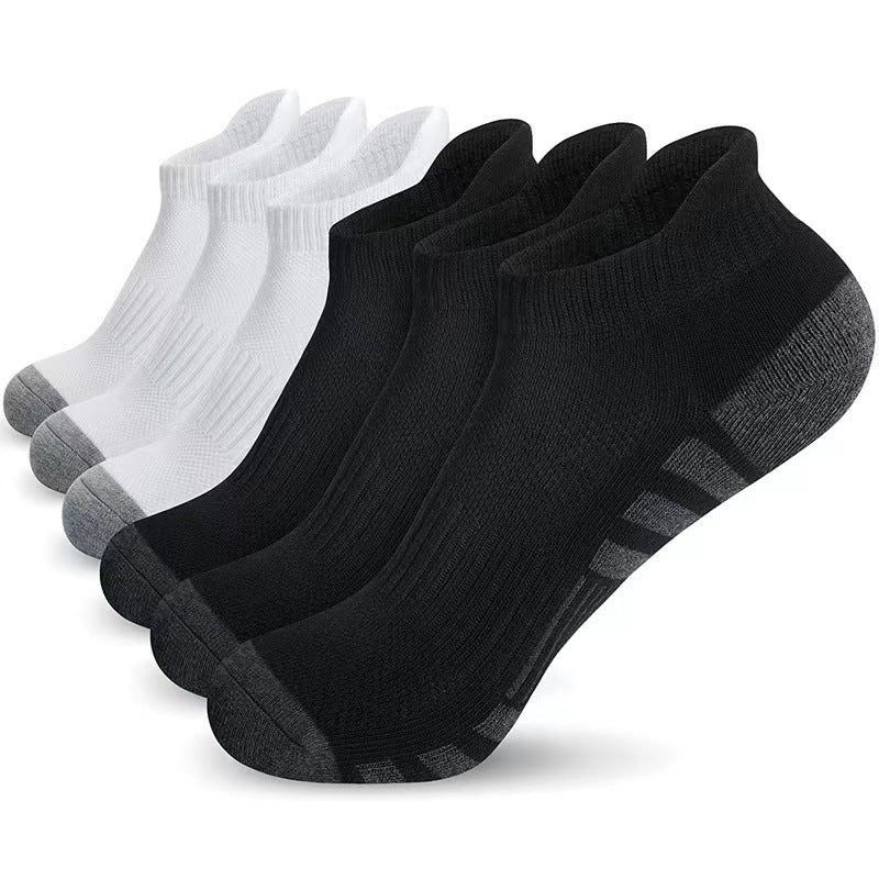 Amazon basketball socks towel bottom sweat-absorbing socks sports socks men's black and white gray running mesh large size non-slip