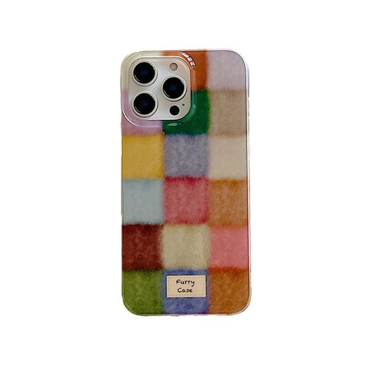 Color plaid English label Apple phone case double-layer printing