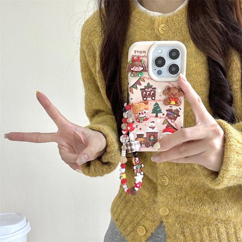 Fun cute three-dimensional Christmas tree snowman for iPhone phone case female