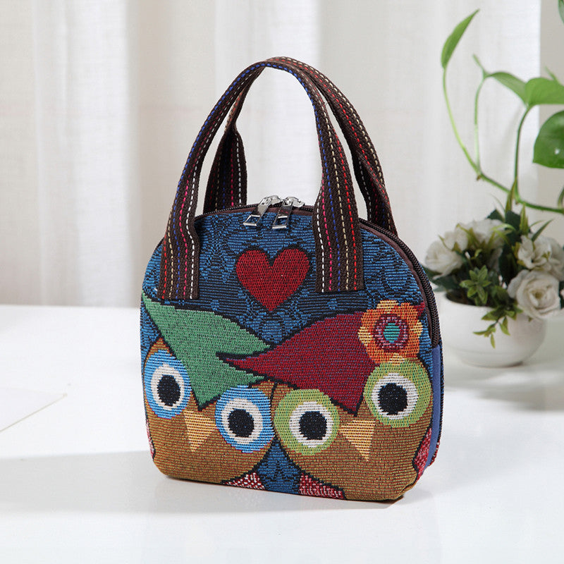 Handbag bag women's new bag women's bag going out to work to buy vegetables Mommy bag woven ethnic style mobile phone small cloth bag