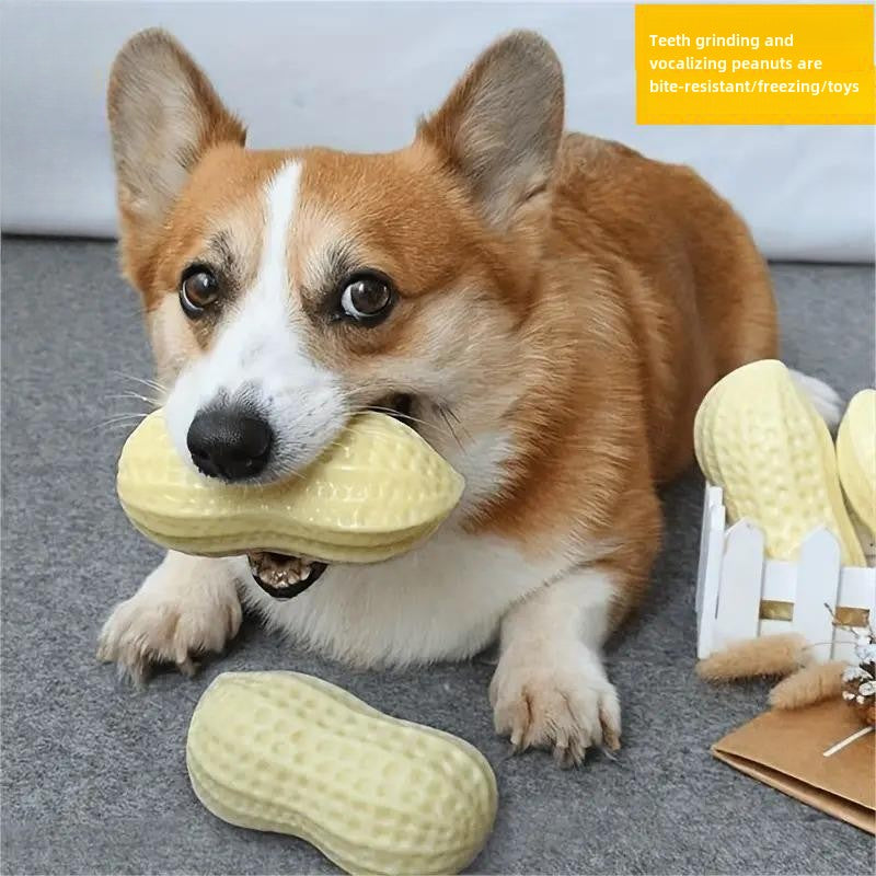 Dog toy resistant to grinding teeth and sounding peanut toy medium-sized large pet dog corgi fighting dog boredom relief artifact