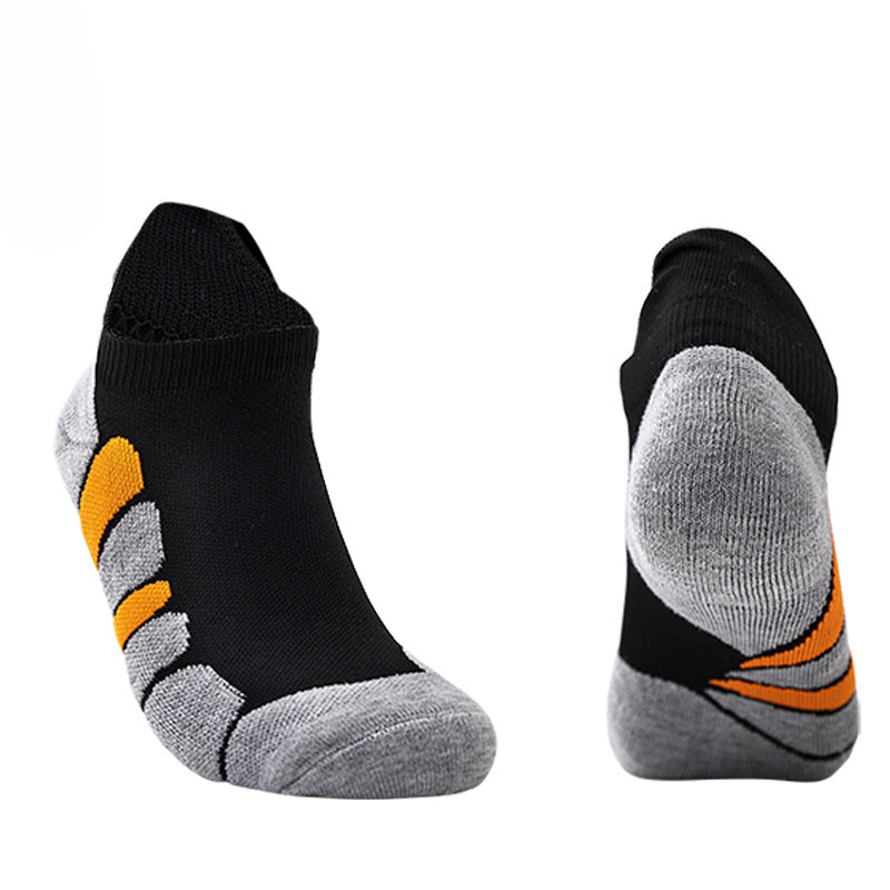 Spring and summer new boat socks men, short towel bottom outdoor sports socks sweat-absorbing basketball socks, running fitness socks men