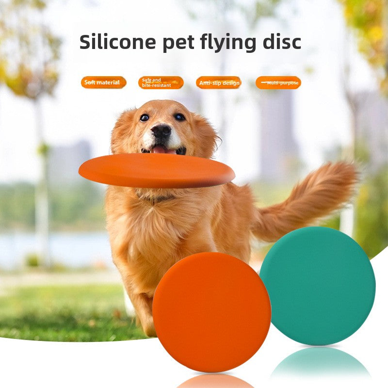 New silicone pet Frisbee, beach foldable dog toy, floating water bite-resistant pet dog Frisbee