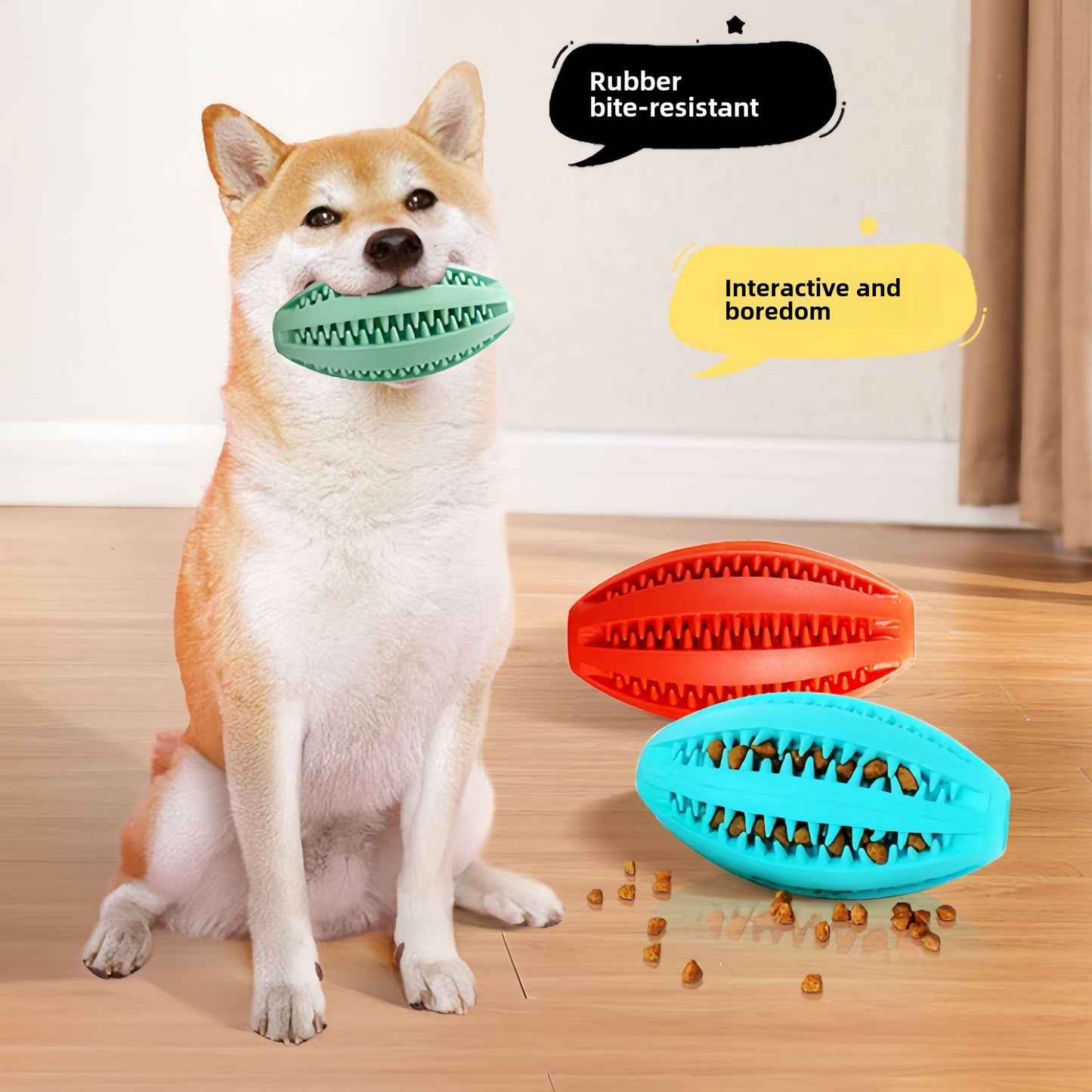 Dog toys, bite-resistant molar balls, stuffy relief artifacts, rubber elastic leaking food balls, pet toys, cat and dog products wholesale