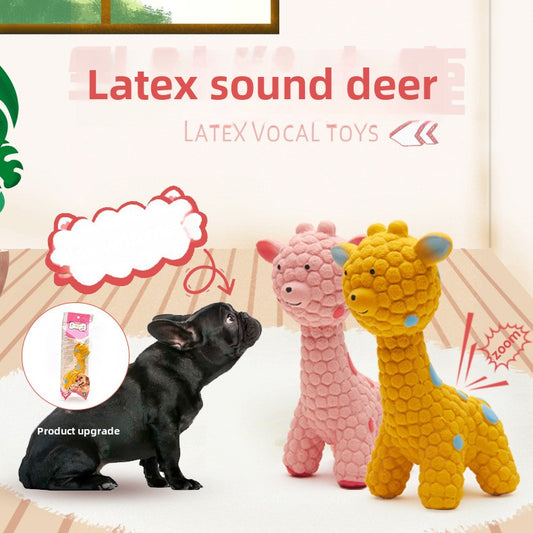 Pet Toy Latex Pink Deer Yellow Deer Puppy Puppy Interactive Teeth Grinding Bite Resistant Sound Dog Toy