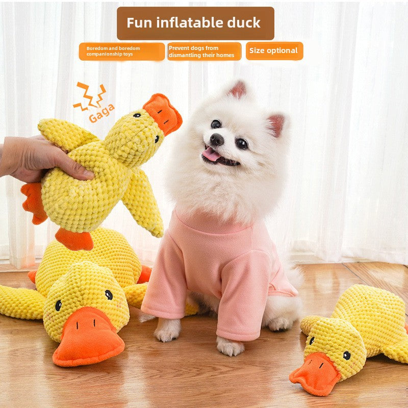 Dog Toys Boredom Relief Artifact Sound Bite Resistant Charge Duck Golden Retriever Large Dog Puppy Corgi Pet Interactive Toy