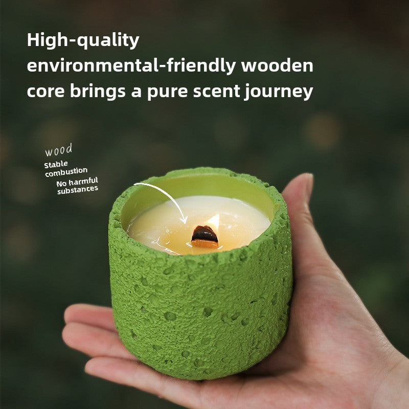 Wood and stone Yayun scented candle bedroom home elegant long-lasting fragrance natural retro gypsum cup ornament