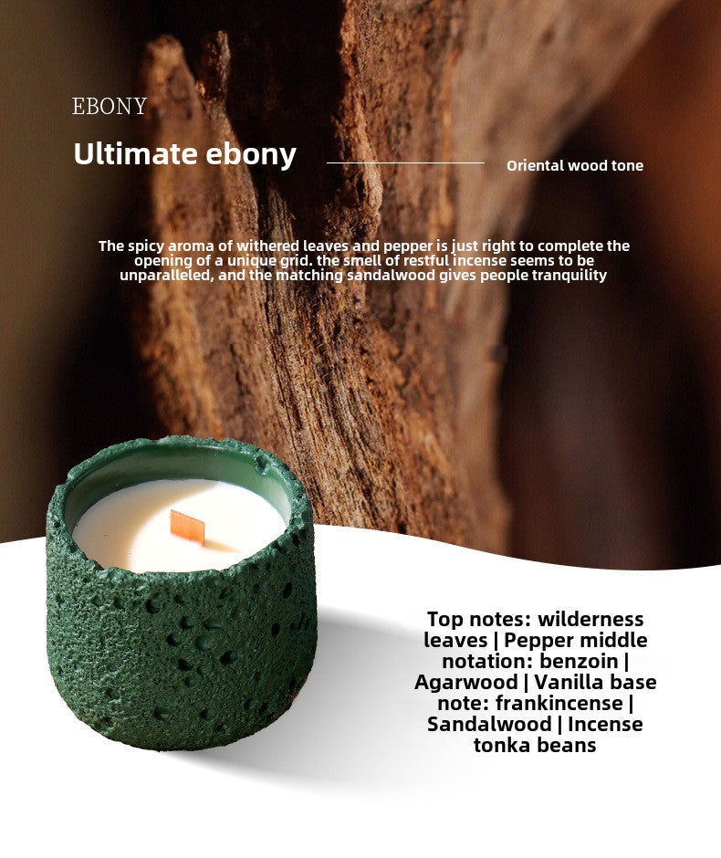 Wood and stone Yayun scented candle bedroom home elegant long-lasting fragrance natural retro gypsum cup ornament