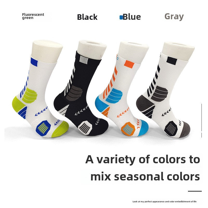 Basketball professional sports socks men's summer deodorant sweat-absorbing medium tube training socks non-slip breathable running socks